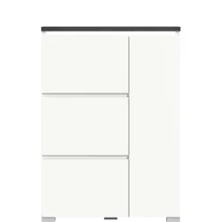 95x127x18 Midi Schuhschrank mit drei Klappen & Tür - Suad