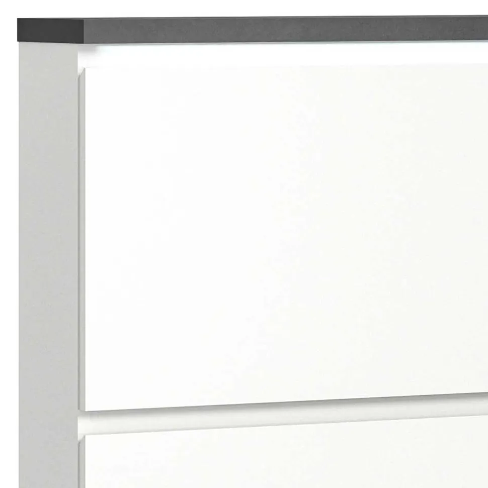 95x127x18 Midi Schuhschrank mit drei Klappen & Tür - Suad