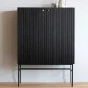 100x140x40 Modernes Highboard in Schwarz - Gragano