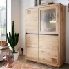 103x148x40 Modernes Holz-Highboard mit Glaseinsatz - Embleys