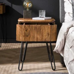 45x60x40 Nachtkommode in Holz Sandfarben - Pysero