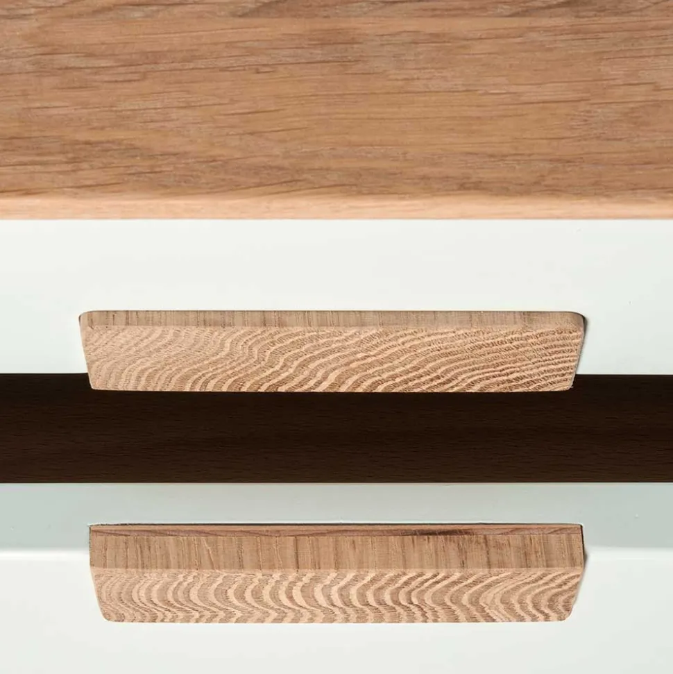 40x50x40 Nachtkommode in Weiß & Eiche - Julecas