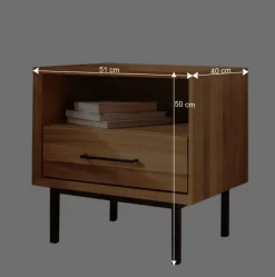 51x50x40 Nachtkommode mit Fach & Schublade - Kerfa