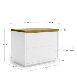 53x44x36 Nachtkommode mit Sockelgestell - Vintilias