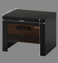 55x45x43 Nachtkommode mit Wangengestell - Timuras