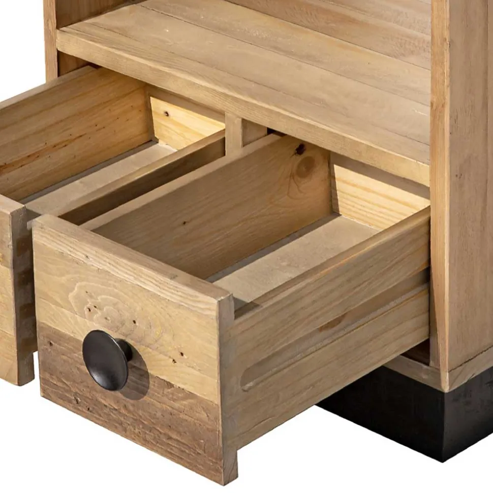 45x50x45 Nachttisch aus Recyclingholz - Dulcinus