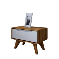 47x33x30 Nachttisch mit Schublade in Weiß - Diesta