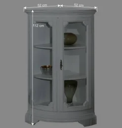 52x112x52 Niedrige Eckvitrine im Vintage Look - Zarinas