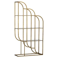 96x190x35 Offenes Regal in Altmessing Metall - Valencra