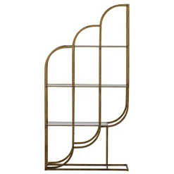 96x190x35 Offenes Regal in Altmessing Metall - Valencra