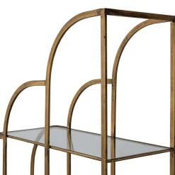 96x190x35 Offenes Regal in Altmessing Metall - Valencra