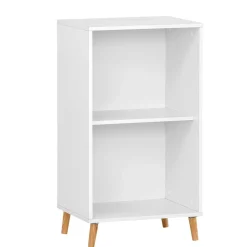 51x93x41 Ordnerregal in Weiß mit Eiche Füßen - Obtin