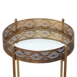 41x51x41 Orient Beistelltisch mit Spiegelglas - Delamaro