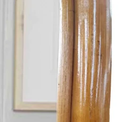 44x120x4 Ovaler Wandspiegel mit Rattan Rahmen - Offia