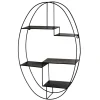 44x71x16 Ovales Wandregal aus Metall in Schwarz - Jaglyn