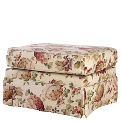 74x52x60 Polsterhocker mit Blumen Stoff - Kammas