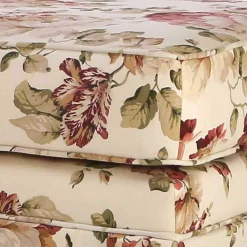 74x52x60 Polsterhocker mit Blumen Stoff - Kammas