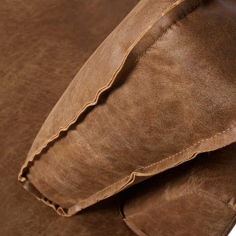 266x85x213 Recyclingleder Ecksofa in Cognac Braun - Huropa