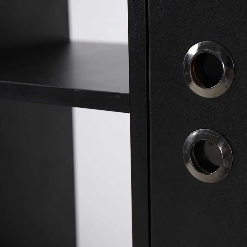 73x154x44 Regal in Schwarz & Pinie - Montpa