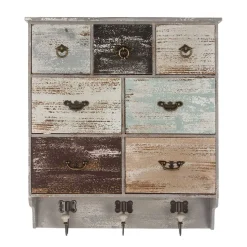 58x69x15 Regal mit 7 Schubladen & 3 Haken - Jaypur