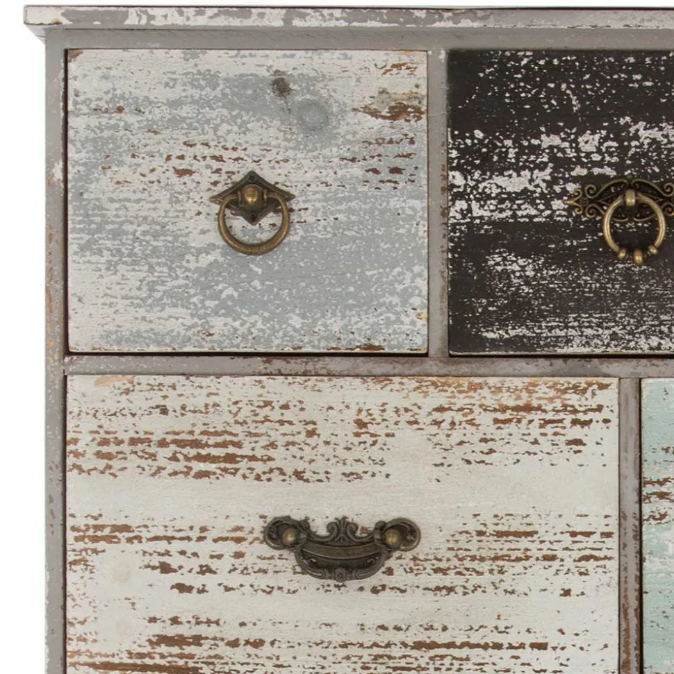 58x69x15 Regal mit 7 Schubladen & 3 Haken - Jaypur