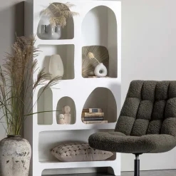 95x180x32 Retro Design Regal in Weiß - Tom