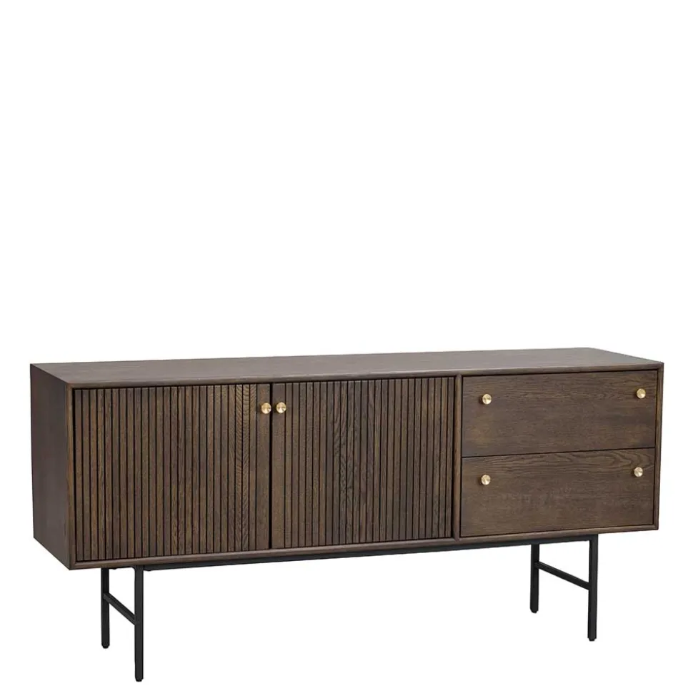 160x75x42 Retro Design Sideboard in Eiche dunkel - Cuzliav