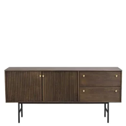 160x75x42 Retro Design Sideboard in Eiche dunkel - Cuzliav