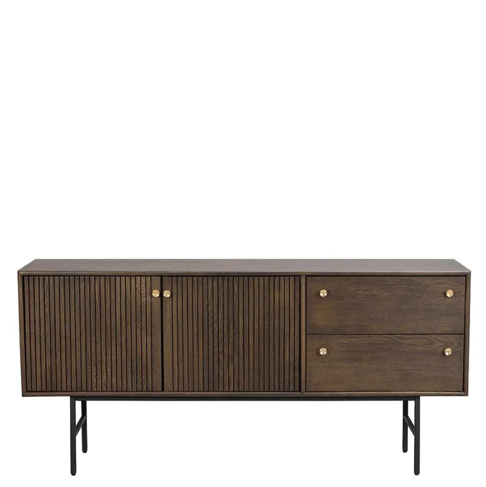 160x75x42 Retro Design Sideboard in Eiche dunkel - Cuzliav