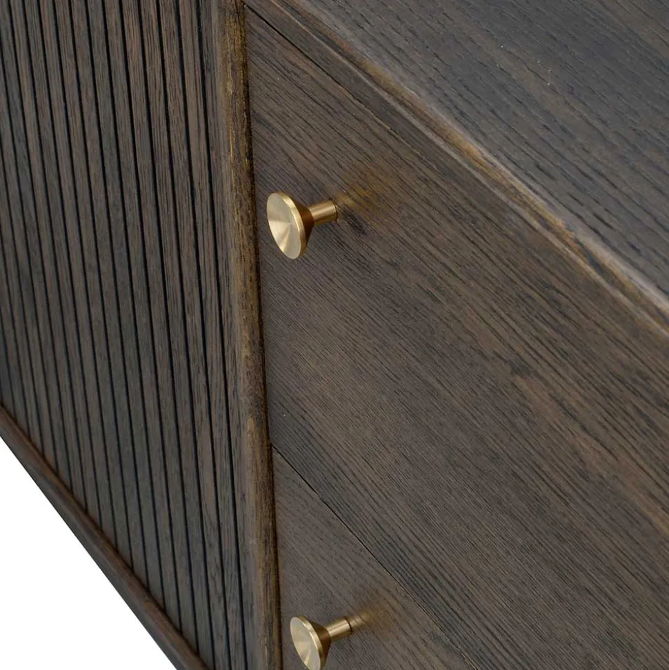 160x75x42 Retro Design Sideboard in Eiche dunkel - Cuzliav