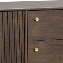 160x75x42 Retro Design Sideboard in Eiche dunkel - Cuzliav