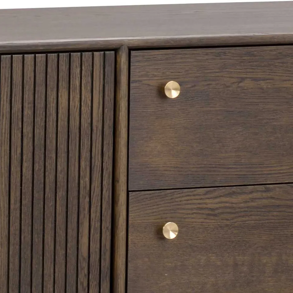 160x75x42 Retro Design Sideboard in Eiche dunkel - Cuzliav