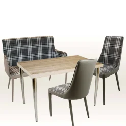 100x90x52 Retro Esszimmerbank in Kariert - Rave