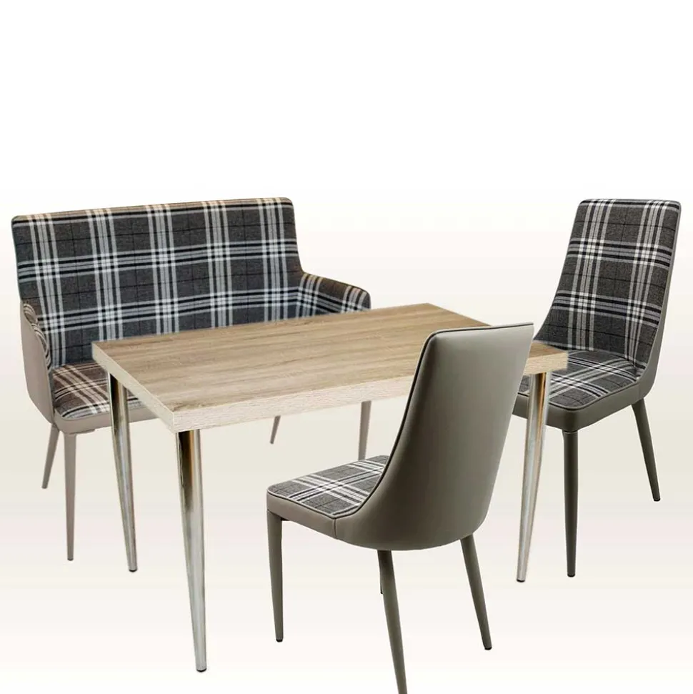 100x90x52 Retro Esszimmerbank in Kariert - Rave