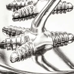 40x58x40 runder Glas Tisch mit Vogel Säulenfuß - Prasido