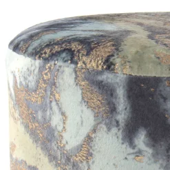 35x46x35 Samt Hocker mit Muster Hellblau - Crash