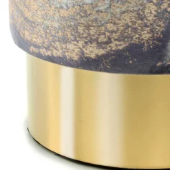 35x46x35 Samt Hocker mit Muster Hellblau - Crash