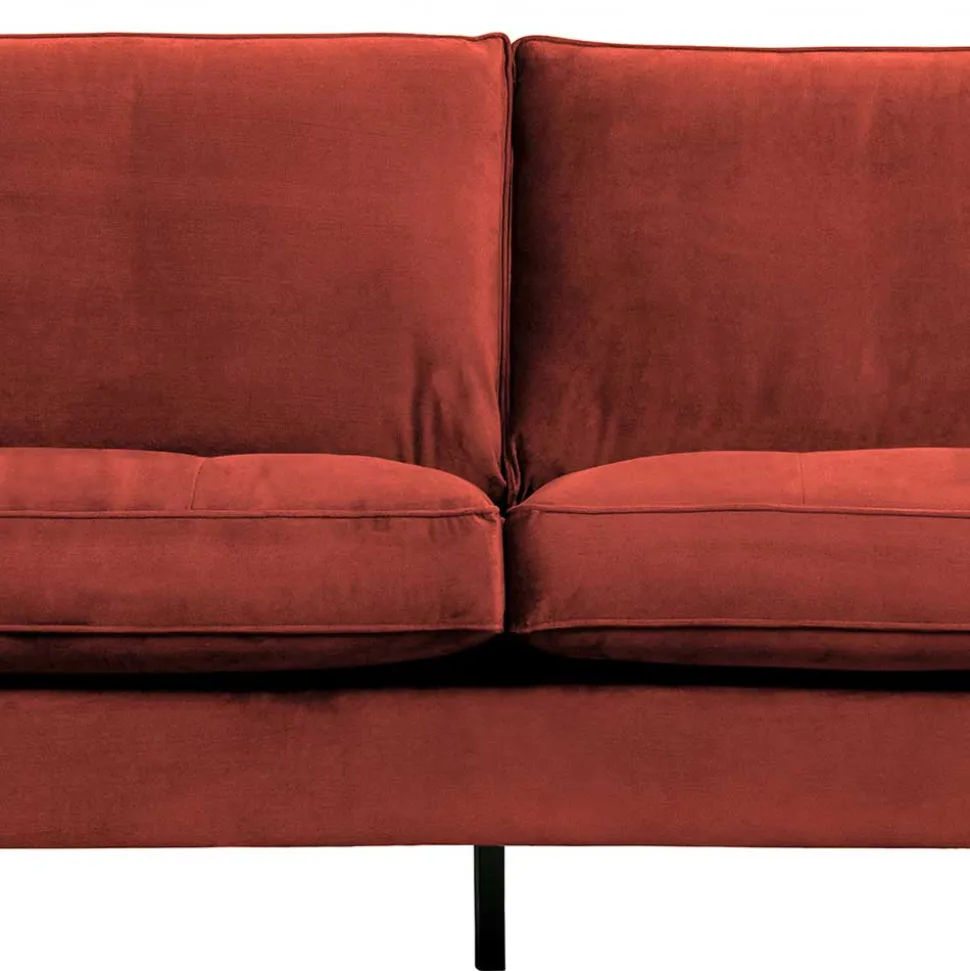 230x83x88 Samt Wohnzimmercouch in Kastanien Braun - Enzing