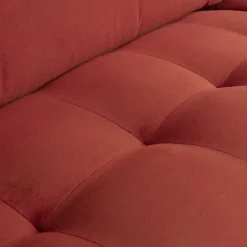 230x83x88 Samt Wohnzimmercouch in Kastanien Braun - Enzing