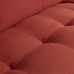 230x83x88 Samt Wohnzimmercouch in Kastanien Braun - Enzing