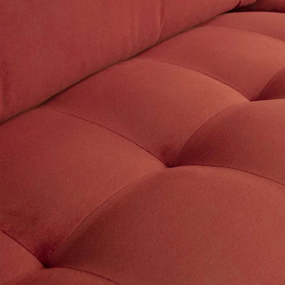 230x83x88 Samt Wohnzimmercouch in Kastanien Braun - Enzing