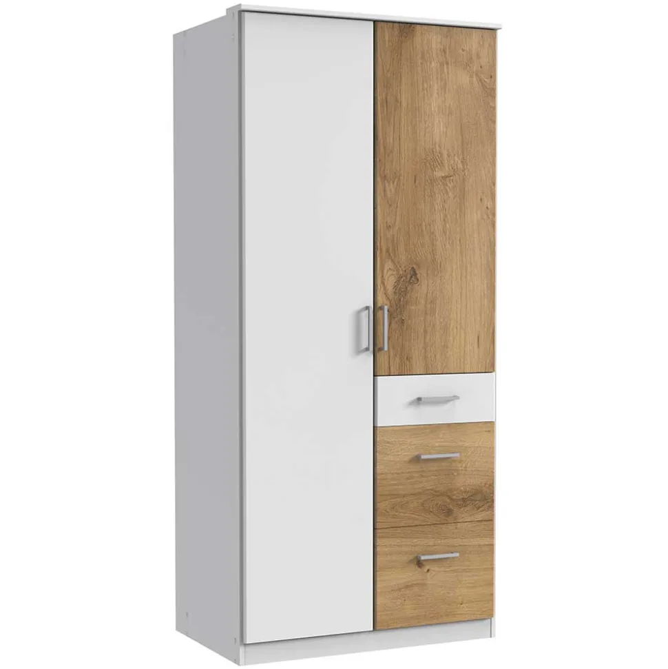 91x199x58 Schlafzimmerschrank mit Metallgriffen - Calassina