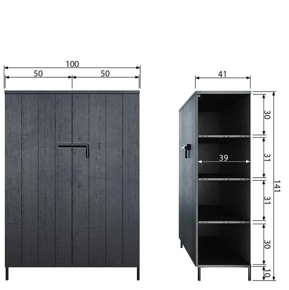 100x141x42 Schrank mit Doppeltür - Ambriosso