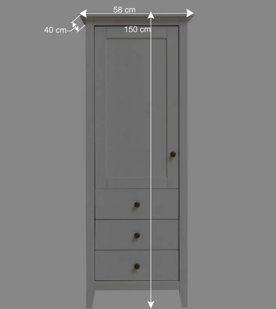 58x150x40 Schrank mit Tür und drei Schubladen - Astinion