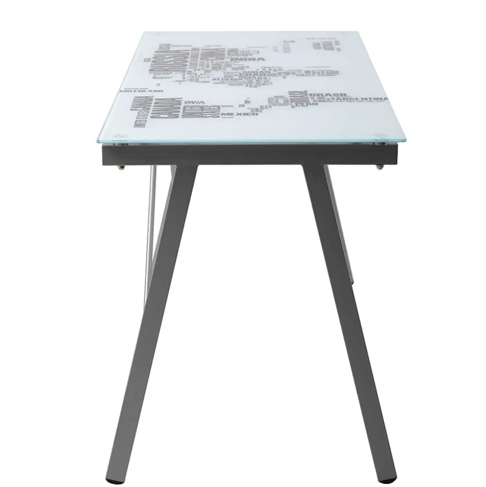 113x73x58 Schreibtisch aus bedrucktem Glas - Ugolina