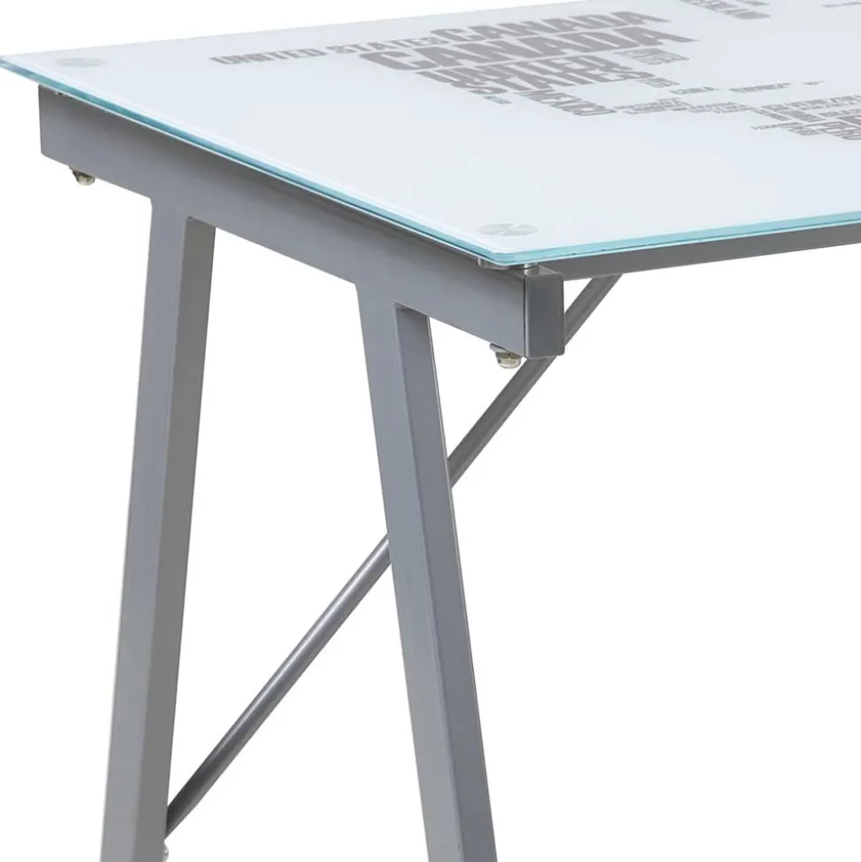 113x73x58 Schreibtisch aus bedrucktem Glas - Ugolina