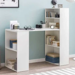 120x120x53 Schreibtisch Regal Kombi in Weiß - Ricana