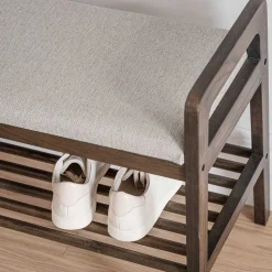 75x55x40 Schuhbank in Eiche Dunkelbraun - Cora