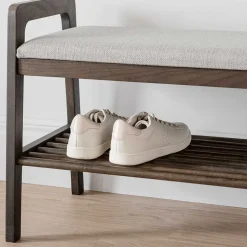 75x55x40 Schuhbank in Eiche Dunkelbraun - Cora