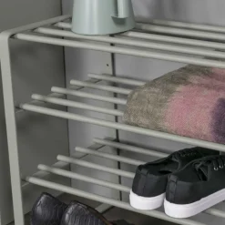 70x49x29 Schuhregal aus Stahl in Graugrün - Citro